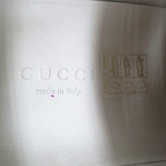 Gucci Ace Bee-Embroidered Fold Down Sneakers White Leather Size 35.5 - Picture 14 of 16